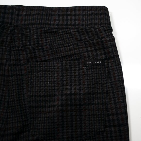 Sanctuary x Anthropologie Ponte Knit Pull On Pants Womens Medium M Plaid 0408X - Picture 3 of 5